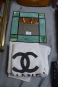 Three Channel Towels and a Leaded Glass Mirror