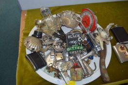 Tray Lot of Decorative Items, Metalware, etc.