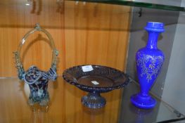 Glass Dish, Vase, etc.