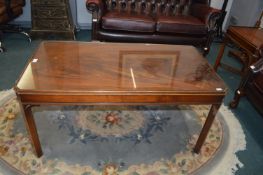 Walnut Veneered Coffee Table with Glass Top