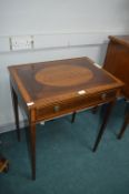 Inlaid Walnut & Mahogany Regency Side Table with Single Drawer