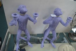 Pair of Monkey Candelabras