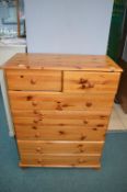 Pine Effect Seven Drawer Chest