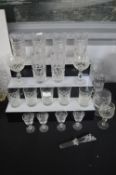 Cut Glass Tumblers, Hi-Balls, Wine Glasses, etc.