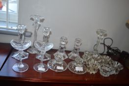Quantity of Glass Candlesticks