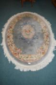 Large Blue Oval Rug