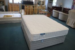 Double Divan Bed with Brass Effect Headboard, and