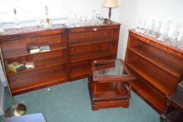 Three Matching Mahogany Effect Bookshelves plus a