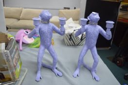 Pair of Monkey Candelabras