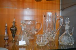 Cut Glass Jugs, Bottles, etc.