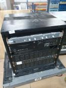 * cabinet with audio equipment