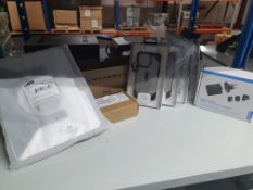 * selection of cases, connectors and dell soundbar