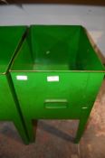 Green Metal Storage Bin with Handle 23” tall, 18” long, 12” wide