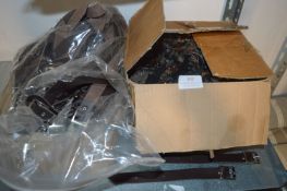 Box of Brown Leather Extension Straps, and a Box of Assorted Buttons