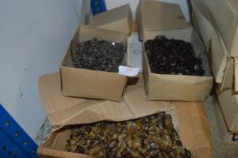 Three Boxes of Assorted Brown Four Hole Buttons