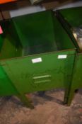 Green Metal Storage Bin with Handle 23” tall, 18” long, 12” wide