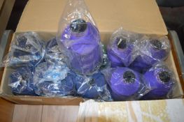 Eleven Bonded Polyester Bobbins 5x purple, 5x Blue