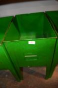 Green Metal Storage Bin with Handle 23” tall, 18” long, 12” wide
