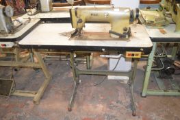 Pfaff Flatbed Sewing Machine on Table with Electric Motor