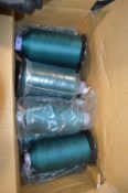 Nine Green Bonded Polyester Bobbins