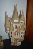 1970's Shelf Pottery Castle Lamp