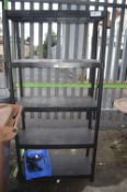 Five Tier Black Plastic Shelving
