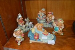 Five Pendelfin Rabbit Figures Including Romeo and