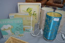 Decorative Table Lamps and Baking Signs