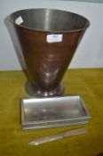 *Metal Wastepaper Basket, Metal Change Dish, etc.