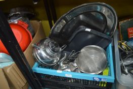 Kitchenware Including Kettles, Roasting Tins, Siev