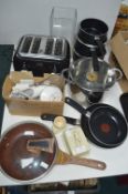 Kitchenware Including Breville Toaster, Pans, etc.