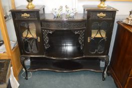 Bow Front Ebonised Display Cabinet