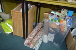 Christmas Decorations, Wrapping Paper, Lights, etc