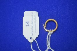 9ct Gold Single Hoop Earring 1g