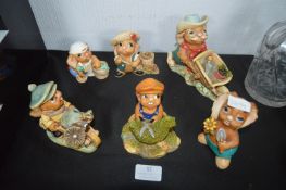 Six Pendelfin Rabbit Figures