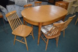 Vintage Style Extending Oval Dining Table with Six