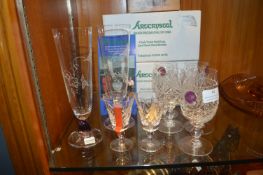 Cut Glass Lead Crystal Drinking Glasses etc. by Ar