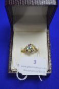 9ct Gold Ring with Multicoloured Gemstones Size: P 3g