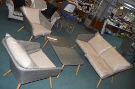 Rattan Effect Conservatory Suite Comprising Two Se