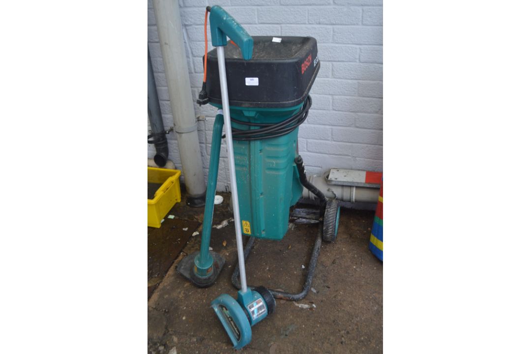 Bosch Garden Shredder, Lawn Edger, and a Strimmer
