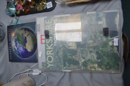England Aerial Atlas and a World Atlas