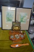 Decorative Items Including Dinner Gong, Framed Pic