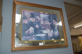 Decorative Mirror with Victorian Coaching Scene