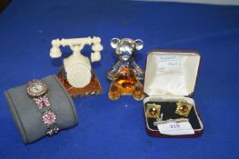 Vintage Scent Bottles and Cufflinks, etc.
