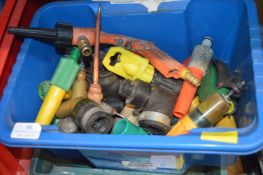 Box of Various Hose Connections, Spray Guns, etc.