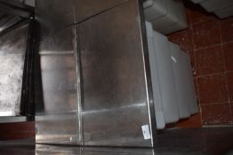 *White Plastic Flour Bin on Wheels with Stainless Steel Hinged Top