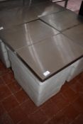 *White Plastic Flour Bin on Wheels with Stainless Steel Hinged Top
