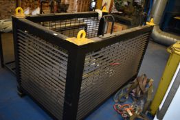 *Stillage Frame ~6ft long, 41” wide x 51” tall with Corner Lifts and Forklift Brackets