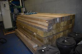*~54 300cm Lengths of 15x15cm Timber, and ~17 Lengths of 14x70cm Timbers