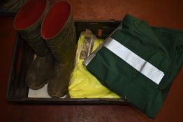 *Basket of Wellies, Waterproof Bottoms, Flame Retardant Overalls Size: 108R, etc.